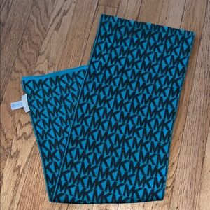 Michael Kors green/Teal  and Black Patterned Scarf